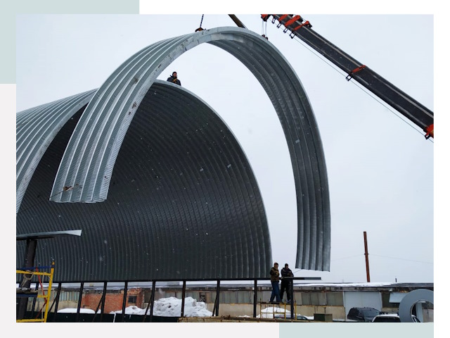 Полукруглые ангары в Новокузнецке
